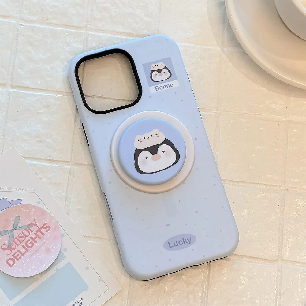 Blue Yellow Cat Penguin Duo Magnetic Mount​7