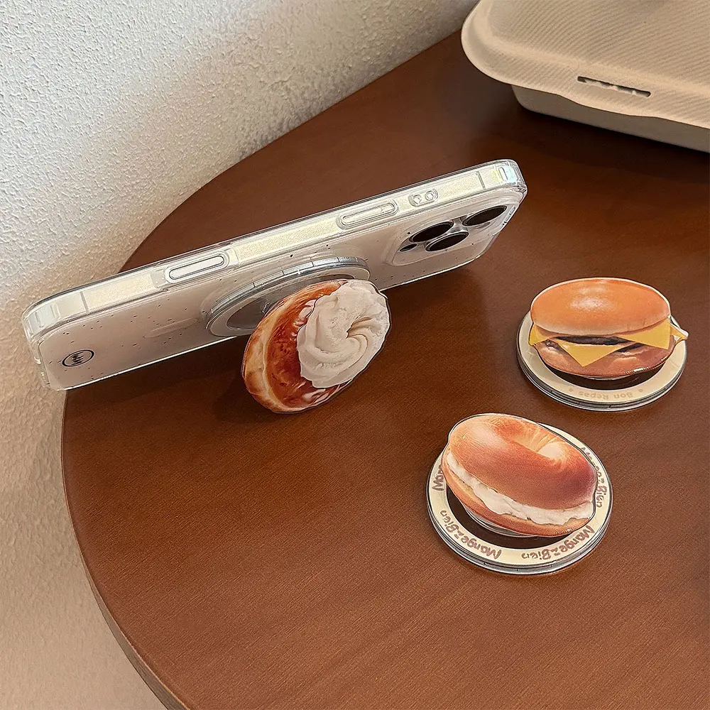 White Toast Cat Cheeseburger Snow Top Bagel Bear Head Bread Butter Toast Bagel MagSafe6