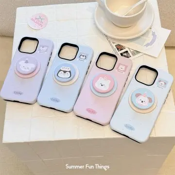 Magnetic bracket film phone case suitable for Apple iPhone 16, cute little animal