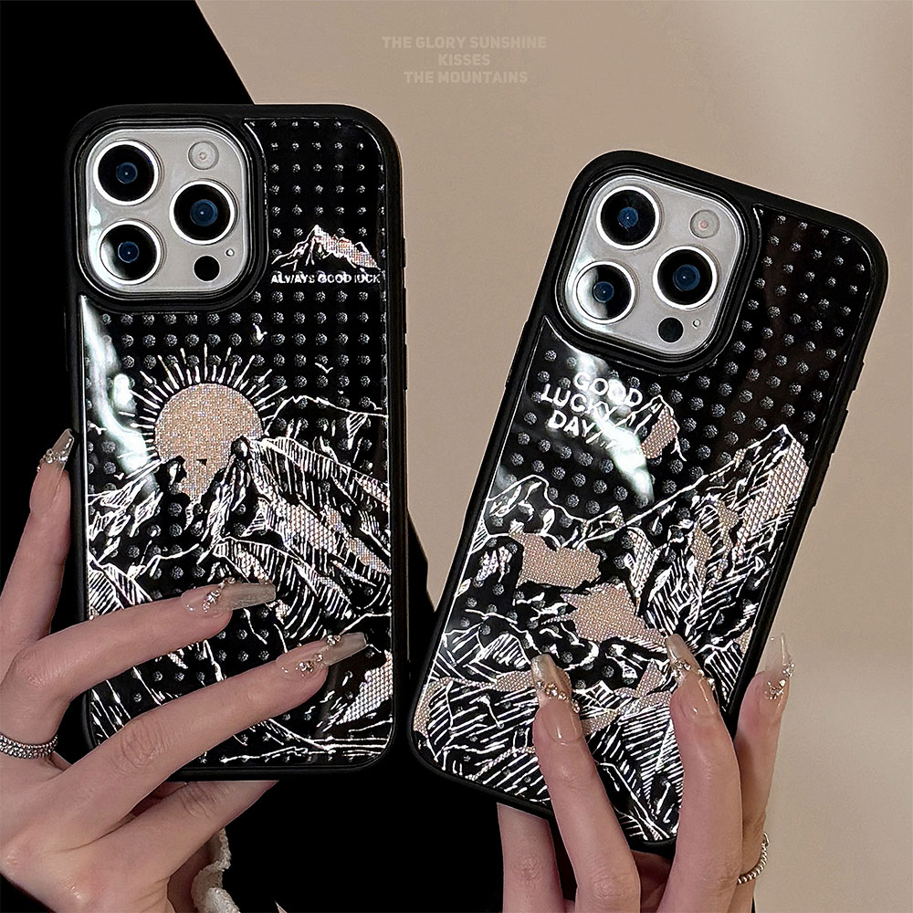 Gilded phone case suitable for Apple 15Promax protective case, iPhone 16 glass phone case (2).jpg
